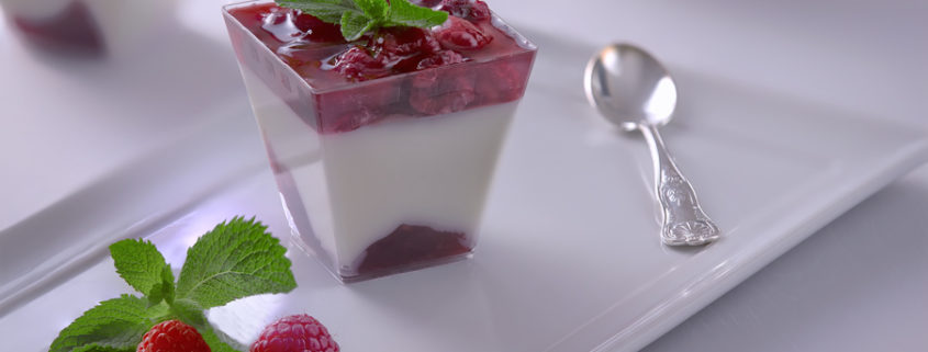 Panna cotta malinová